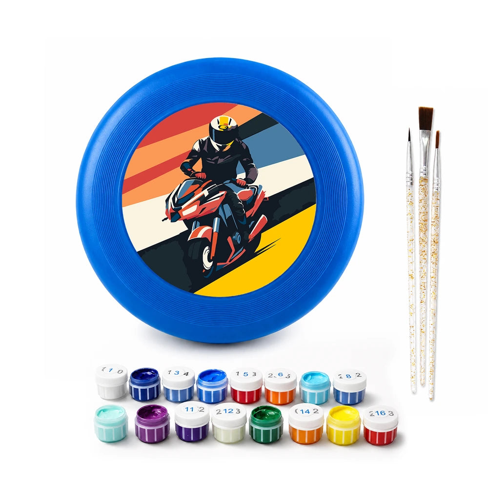 
Paint by Numbers - Frisbee | Sunset Motorcycle Rider
