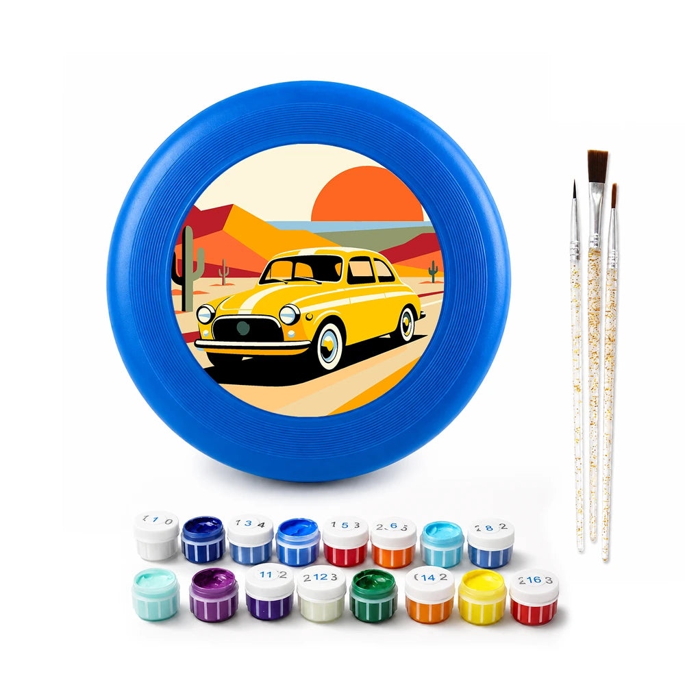 
Paint by Numbers - Frisbee | Yellow Car at Sunset