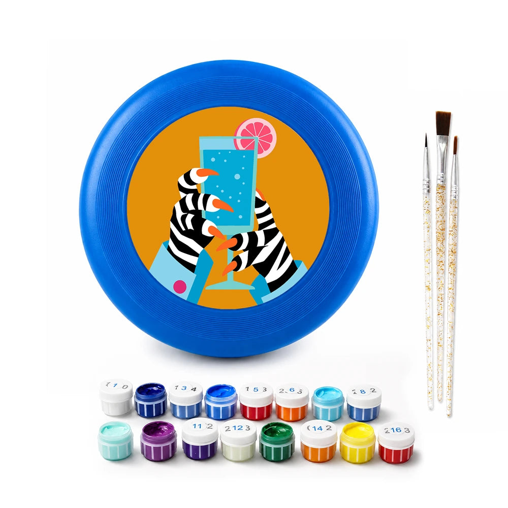 Paint by Numbers - Frisbee | Zebra with a Cocktail