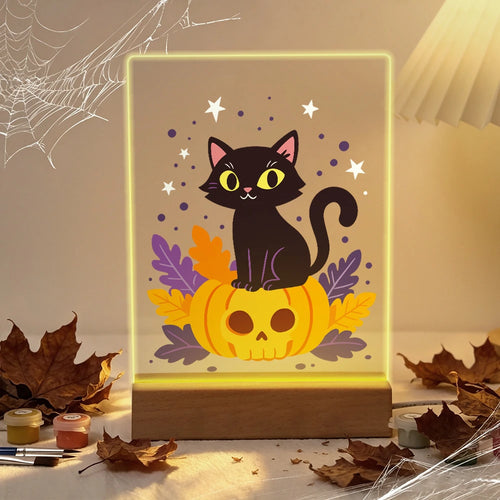 Paint by Numbers - Halloween Light | Black Cat on a Pumpkin