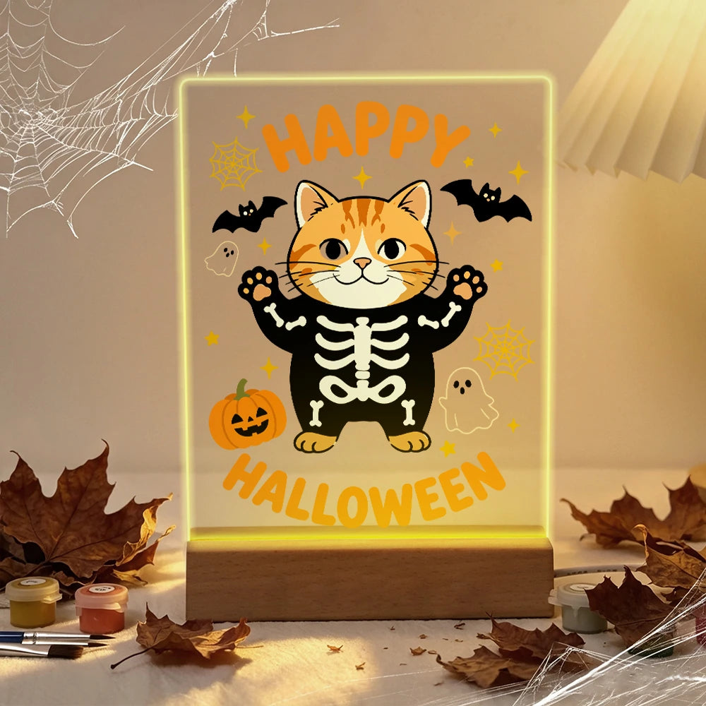 
Paint by Numbers - Halloween Light | Cat in a Skeleton Suit