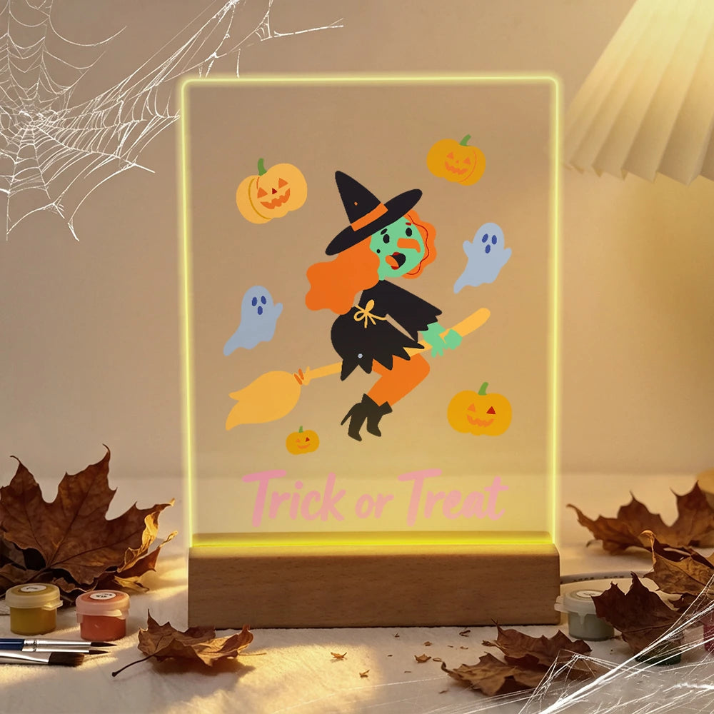 
Paint by Numbers - Halloween Light | Flying Witch Trick or Treat