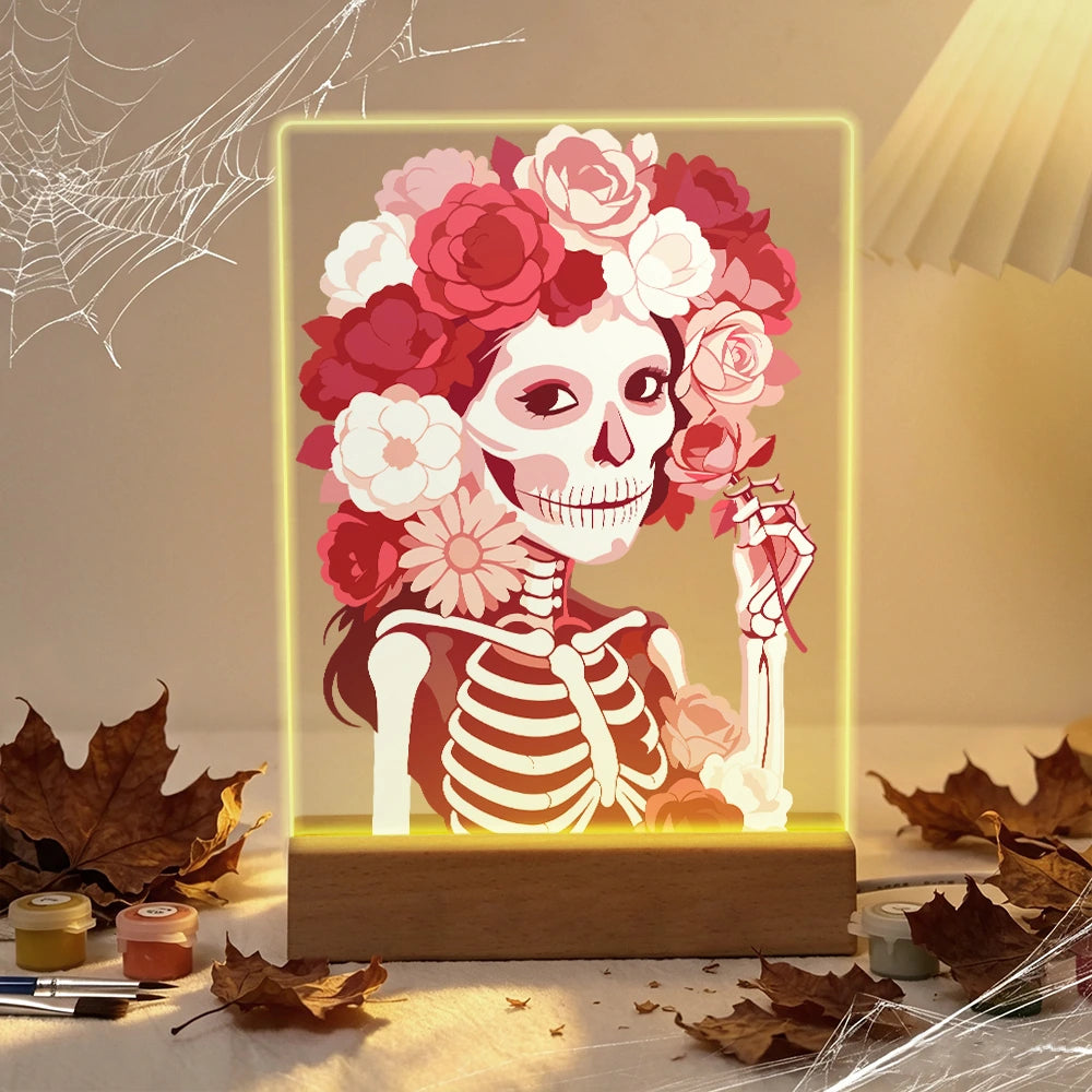 
Paint by Numbers - Halloween Light | Rose Skull Lady