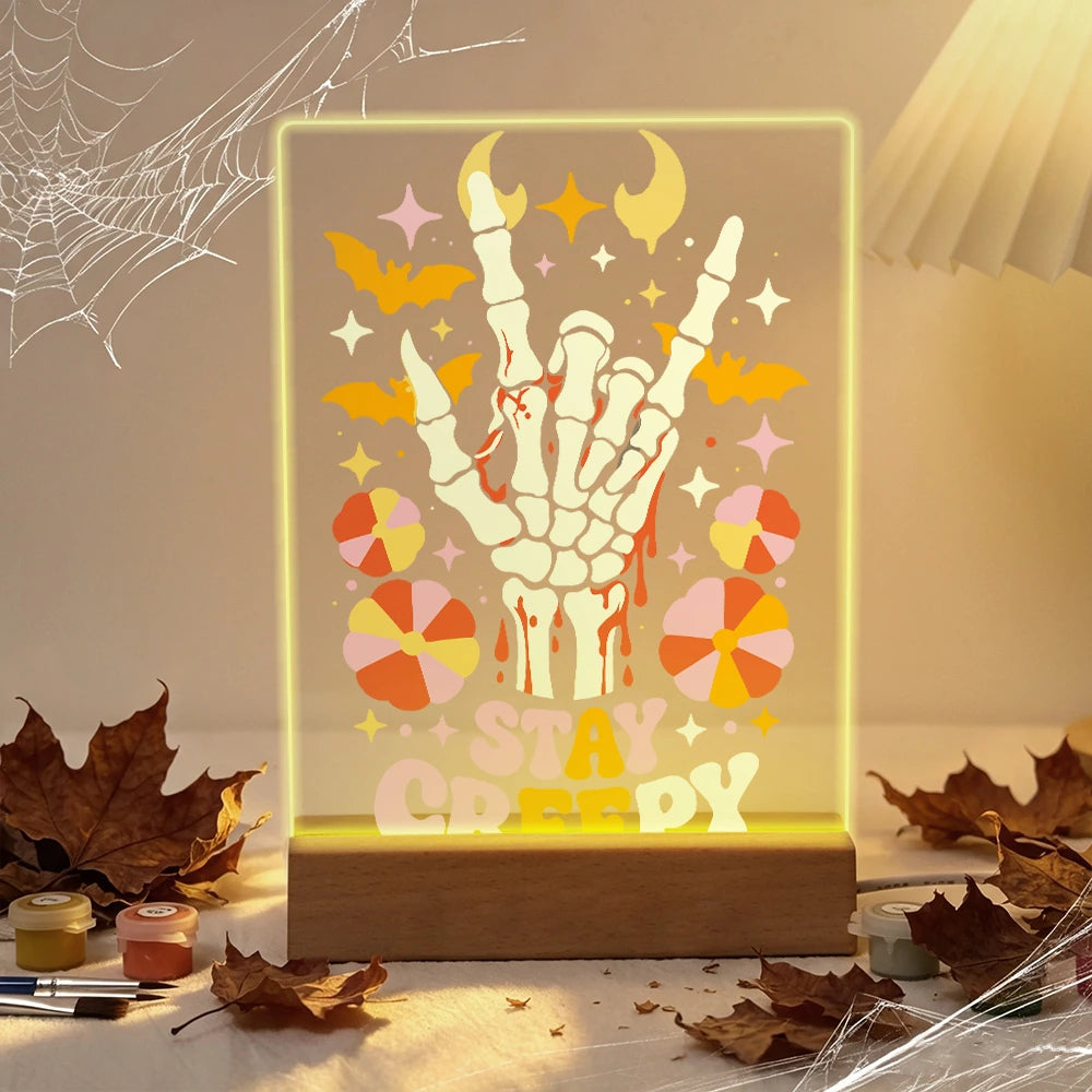 
Paint by Numbers - Halloween Light | Stay Creepy Skeleton Hand