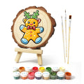 Paint by Numbers - Wood Slice | Gingerbread Reindeer