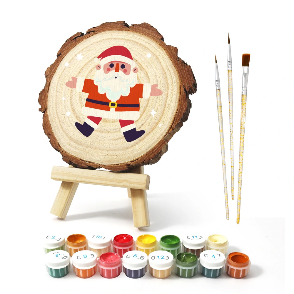 
Paint by Numbers - Wood Slice | Jolly Santa