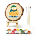 Paint by Numbers - Wood Slice | Owl in a Winter Scarf