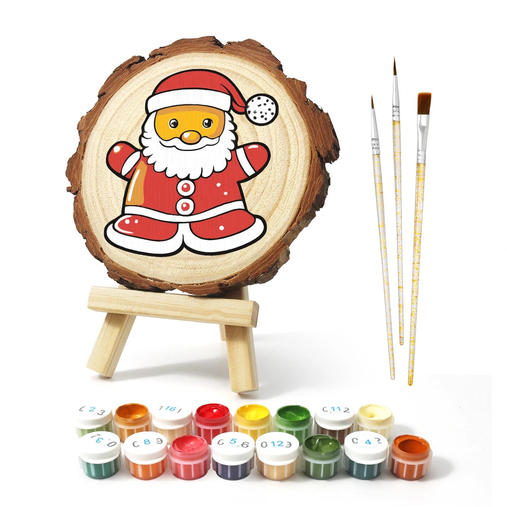 Paint by Numbers - Wood Slice | Santa Chick