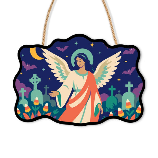 Paint by Numbers - Wooden Door Hanger | Angel in the Graveyard