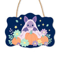 Paint by Numbers - Wooden Door Hanger | Bat on a Pumpkin with Flowers