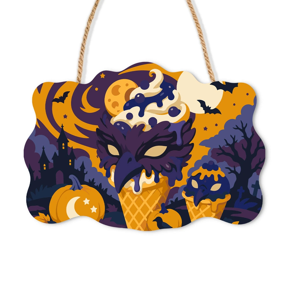 Paint by Numbers - Wooden Door Hanger | Dragon Ice Cream Night