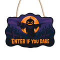Paint by Numbers - Wooden Door Hanger | Enter If You Dare Pumpkin Scarecrow