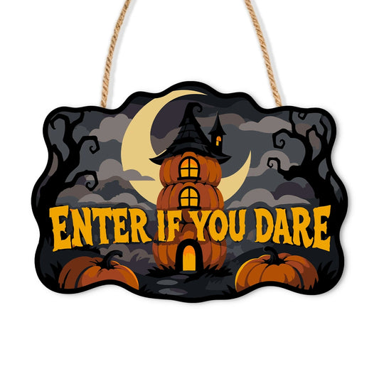 Paint by Numbers - Wooden Door Hanger | Enter If You Dare Pumpkin Tower