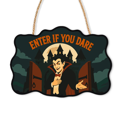 Paint by Numbers - Wooden Door Hanger | Enter If You Dare Vampire
