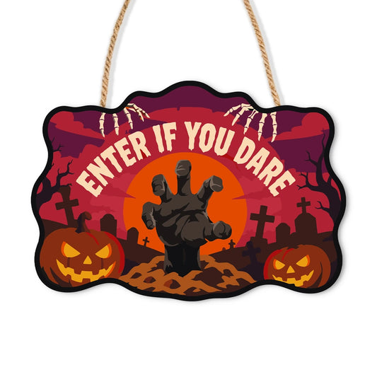 Paint by Numbers - Wooden Door Hanger | Enter If You Dare Zombie Hand
