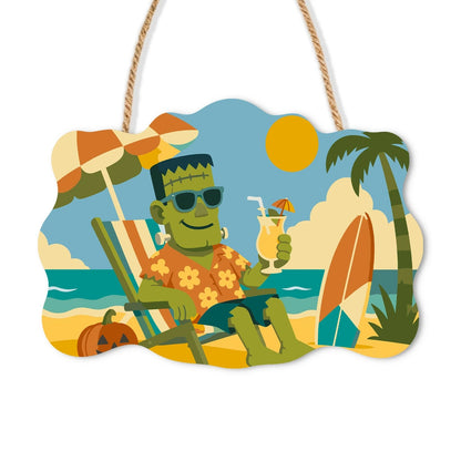 Paint by Numbers - Wooden Door Hanger | Frankenstein on Vacation