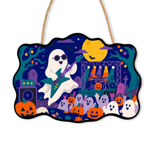 Paint by Numbers - Wooden Door Hanger | Ghost Rock Star on Stage