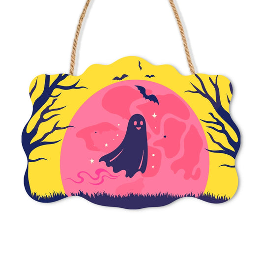Paint by Numbers - Wooden Door Hanger | Ghost in the Pink Moon