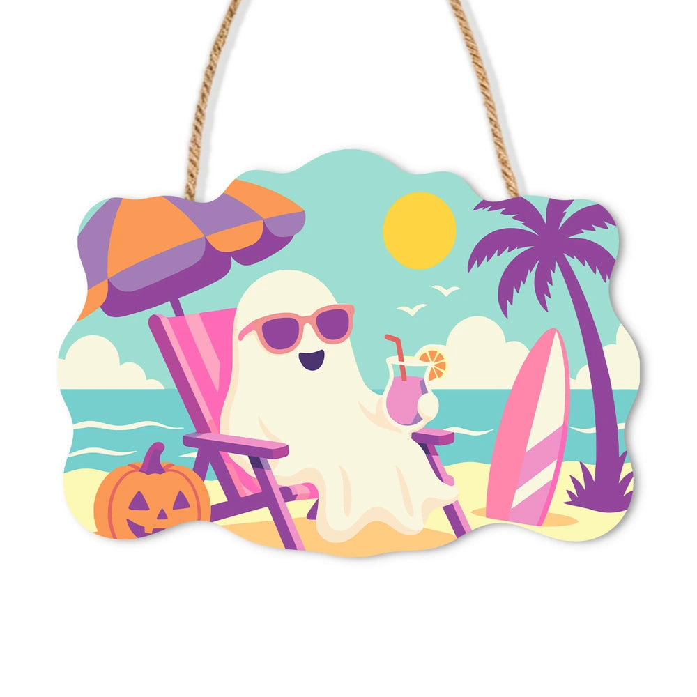 Paint by Numbers - Wooden Door Hanger | Ghost on Vacation