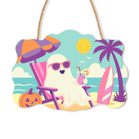 Paint by Numbers - Wooden Door Hanger | Ghost on Vacation