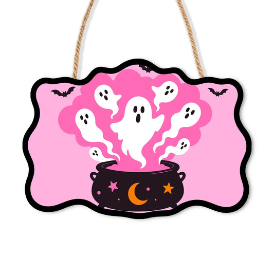 Paint by Numbers - Wooden Door Hanger | Ghosts Rising from the Cauldron