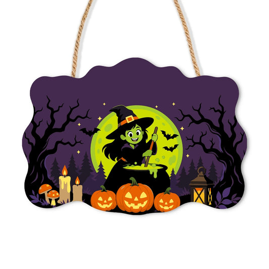 Paint by Numbers - Wooden Door Hanger | Green Witch at the Cauldron
