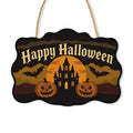 Paint by Numbers - Wooden Door Hanger | Happy Halloween Castle and Pumpkins