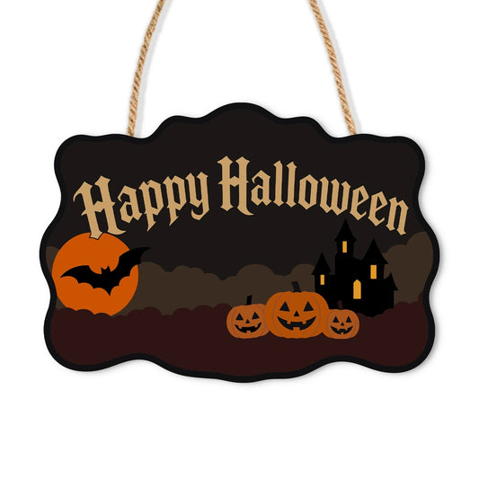 Paint by Numbers - Wooden Door Hanger | Happy Halloween Haunted Castle