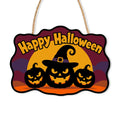 Paint by Numbers - Wooden Door Hanger | Happy Halloween Pumpkins in a Witch Hat