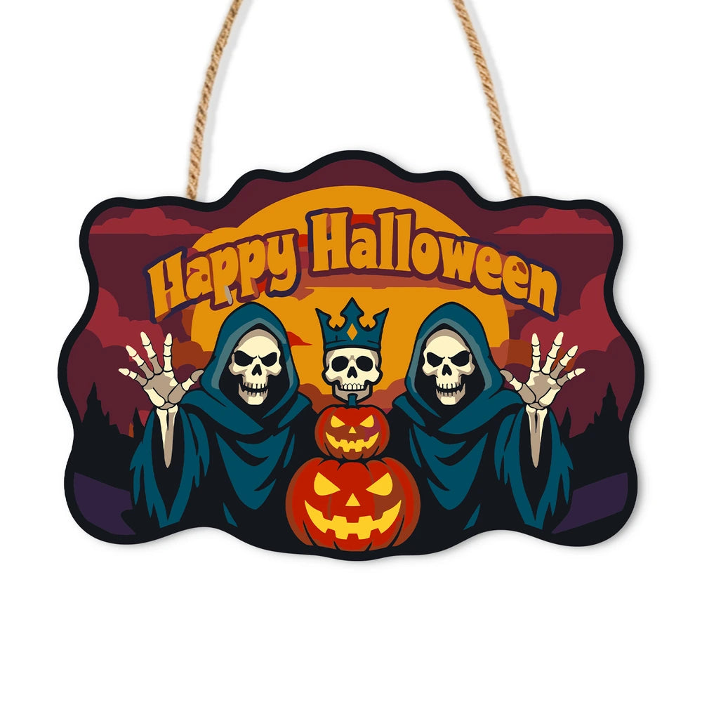 Paint by Numbers - Wooden Door Hanger | Happy Halloween Reaper Kings