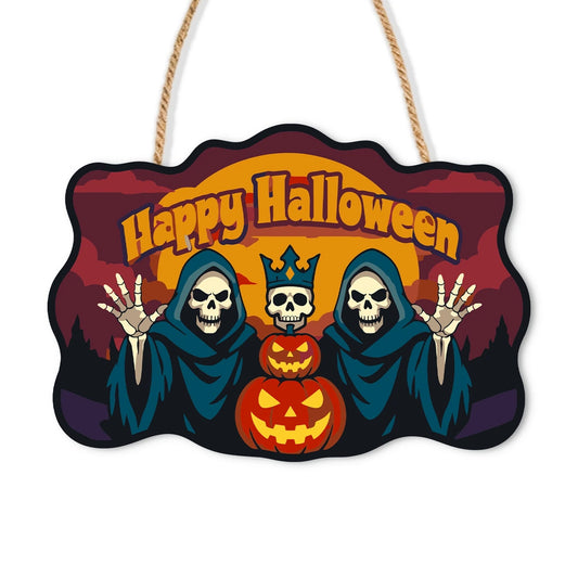 Paint by Numbers - Wooden Door Hanger | Happy Halloween Reaper Kings