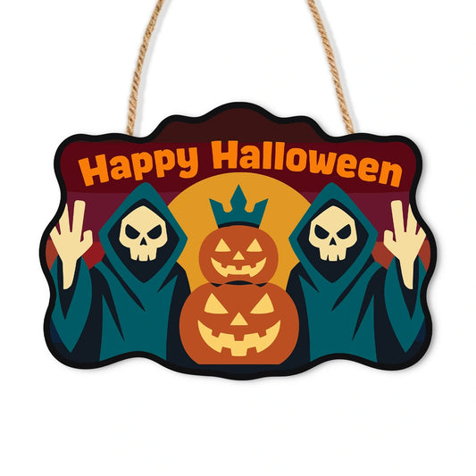 Paint by Numbers - Wooden Door Hanger | Happy Halloween Reapers at Sunset