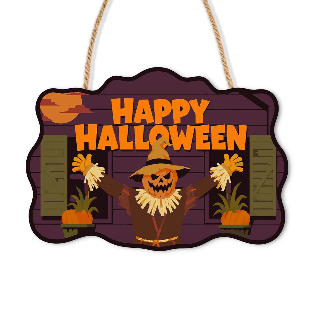 Paint by Numbers - Wooden Door Hanger | Happy Halloween Scarecrow at the Barn