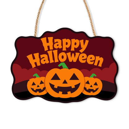Paint by Numbers - Wooden Door Hanger | Happy Halloween Three Pumpkins