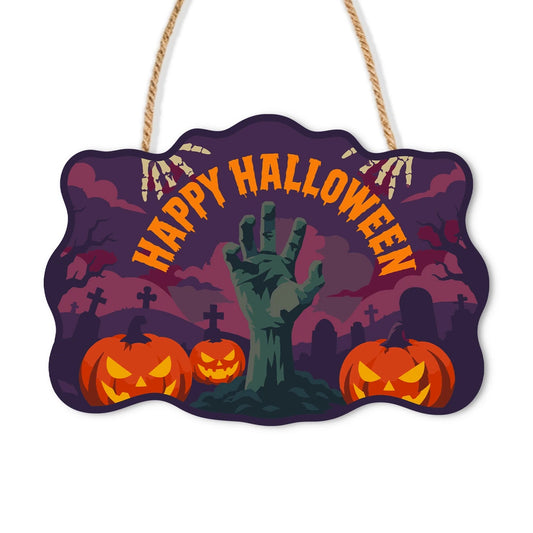 Paint by Numbers - Wooden Door Hanger | Happy Halloween Zombie Hand
