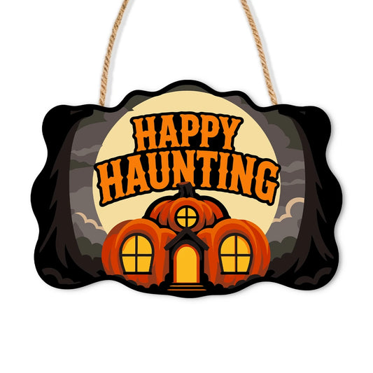 Paint by Numbers - Wooden Door Hanger | Happy Haunting Pumpkin House