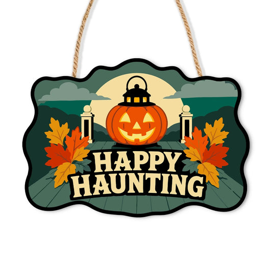 Paint by Numbers - Wooden Door Hanger | Happy Haunting Pumpkin Lanterns