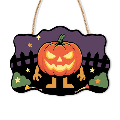Paint by Numbers - Wooden Door Hanger | Jack-o'-Lantern Man on the Fence