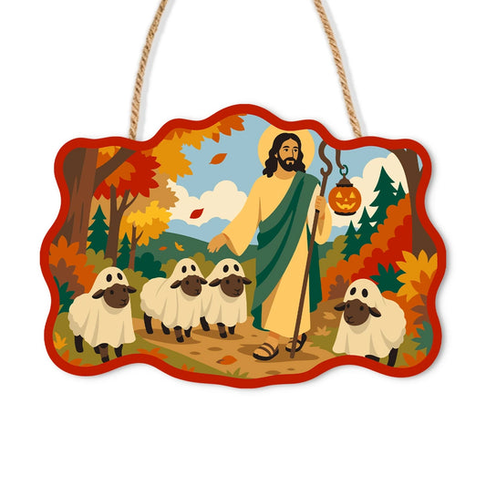 Paint by Numbers - Wooden Door Hanger | Jesus the Shepherd with a Lantern