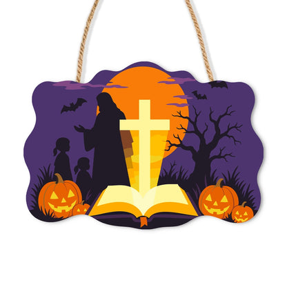 Paint by Numbers - Wooden Door Hanger | Jesus with Children and the Golden Cross