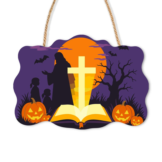 Paint by Numbers - Wooden Door Hanger | Jesus with Children and the Golden Cross