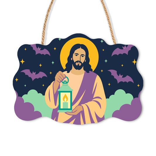 Paint by Numbers - Wooden Door Hanger | Jesus with a Lantern in the Night