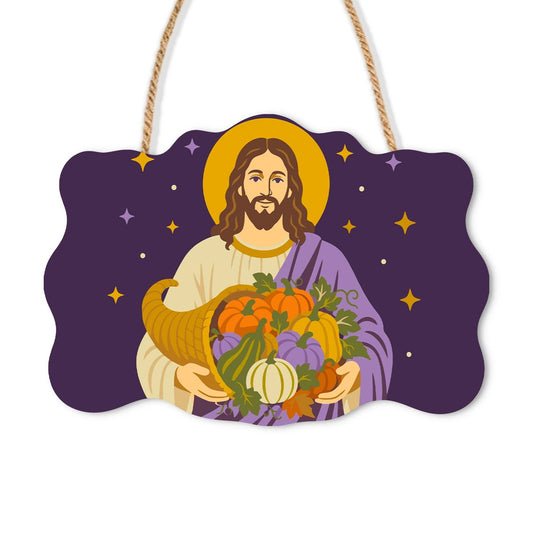 Paint by Numbers - Wooden Door Hanger | Jesus with the Harvest Basket