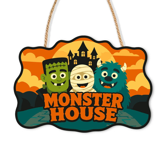 Paint by Numbers - Wooden Door Hanger | Monster House