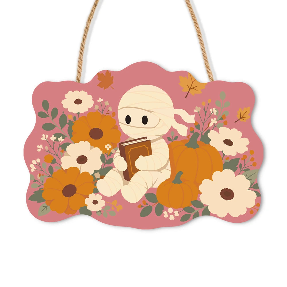 Paint by Numbers - Wooden Door Hanger | Mummy Reading Among Flowers