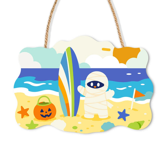 Paint by Numbers - Wooden Door Hanger | Mummy at the Beach