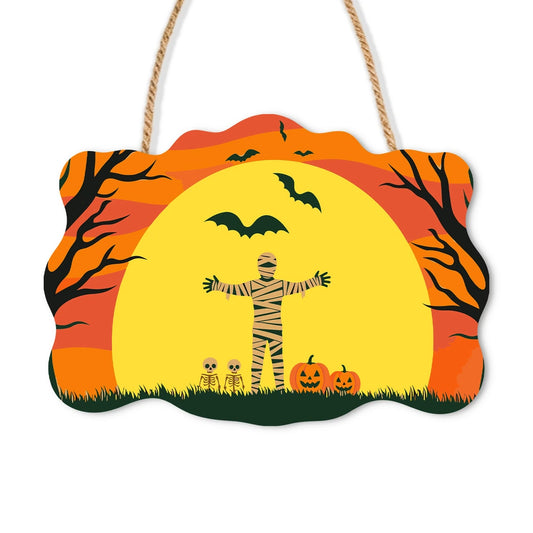 Paint by Numbers - Wooden Door Hanger | Mummy in the Orange Moon