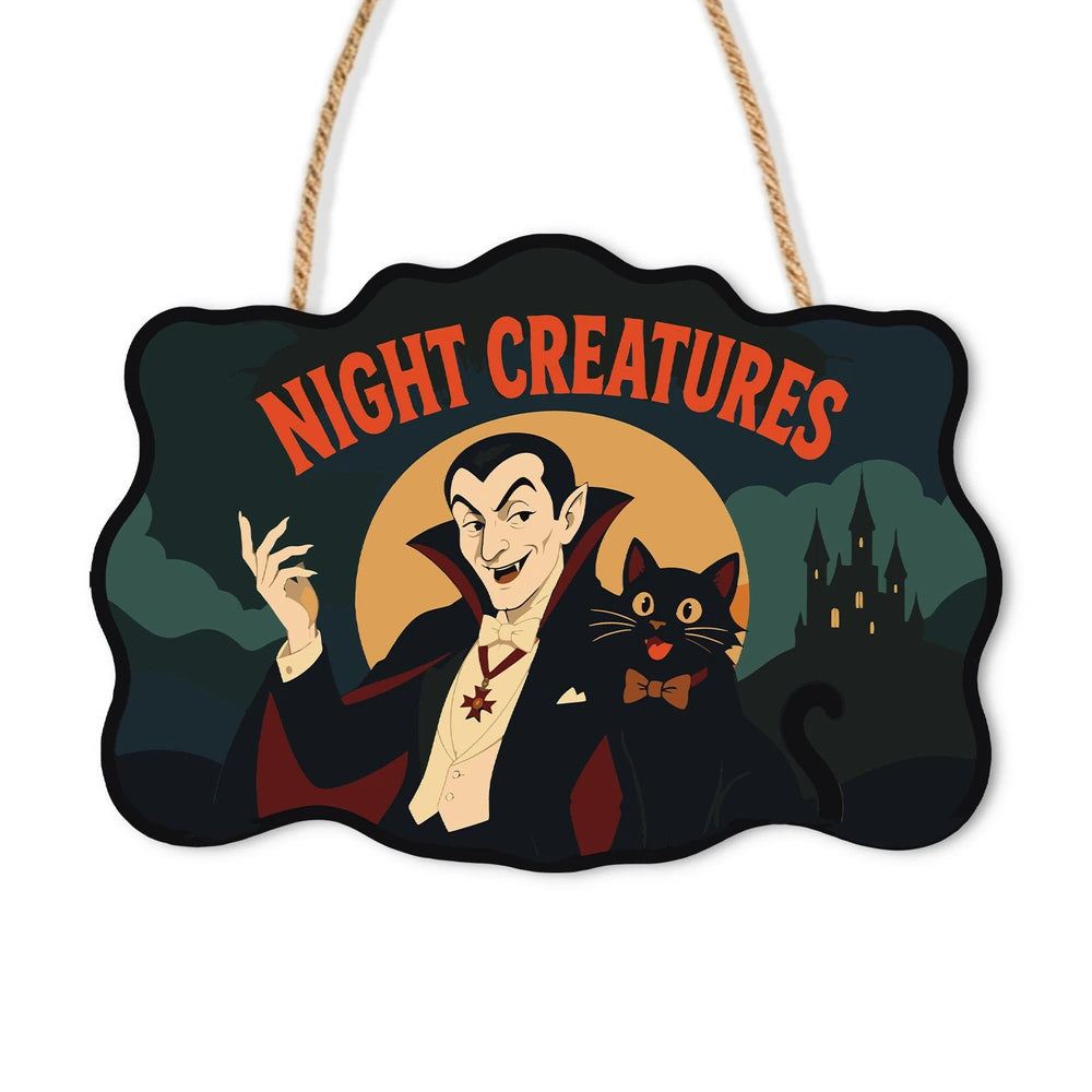 Paint by Numbers - Wooden Door Hanger | Night Creatures
