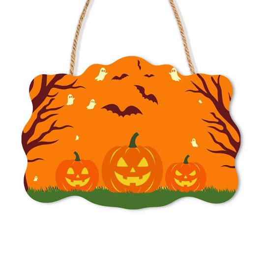 Paint by Numbers - Wooden Door Hanger | Pumpkins Under the Orange Trees