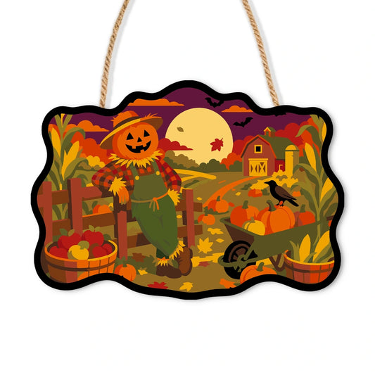 Paint by Numbers - Wooden Door Hanger | Scarecrow at the Harvest Farm
